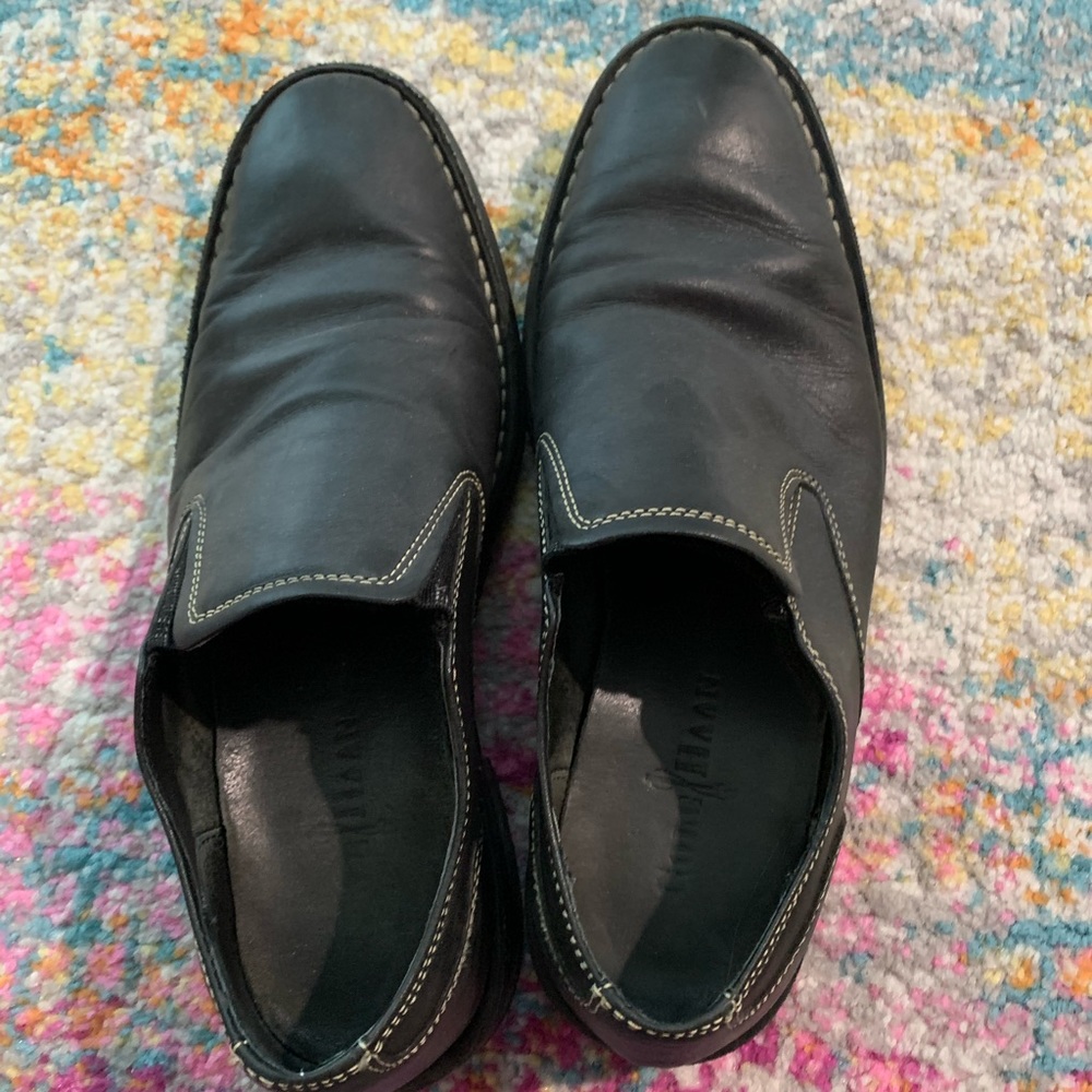 COLE HAAN Men's Oxford Slip on Black Leather Shoes
